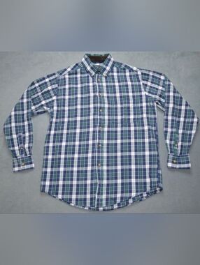 Men's James Pringle Casual Blue/Green/White Plaid Button-Down Shirt, Sz M! 🍁